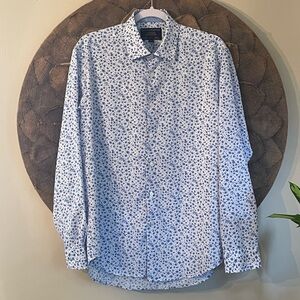 Report Collection Men's Slim-Fit Floral-Print Shirt